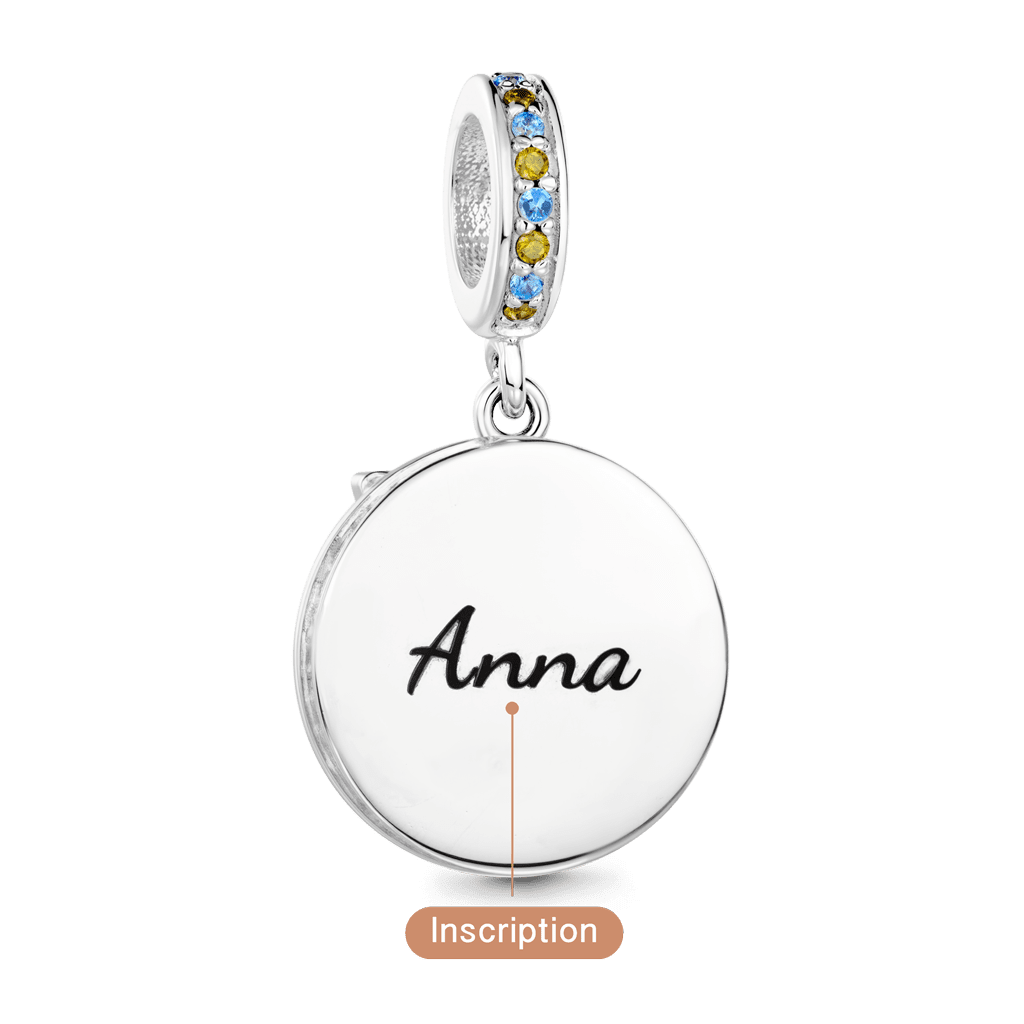 Gnoce  Butterfly Flowers Engravable Pendant Dangle Charm