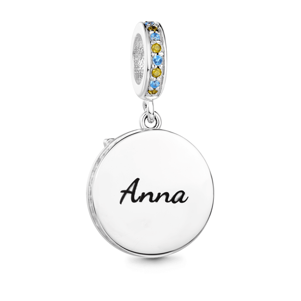Gnoce  Butterfly Flowers Engravable Pendant Dangle Charm