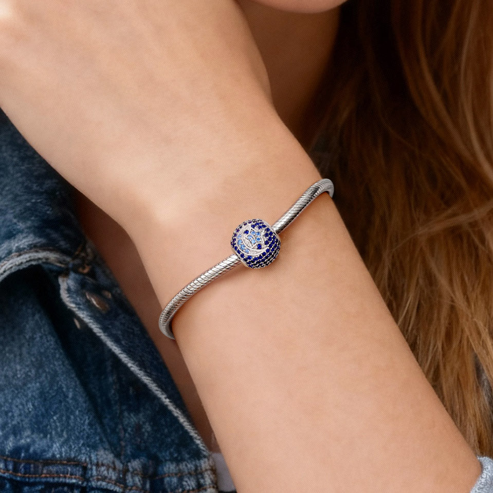 Gnoce  Moon & Star Charm Platinum-plated Silver Blend