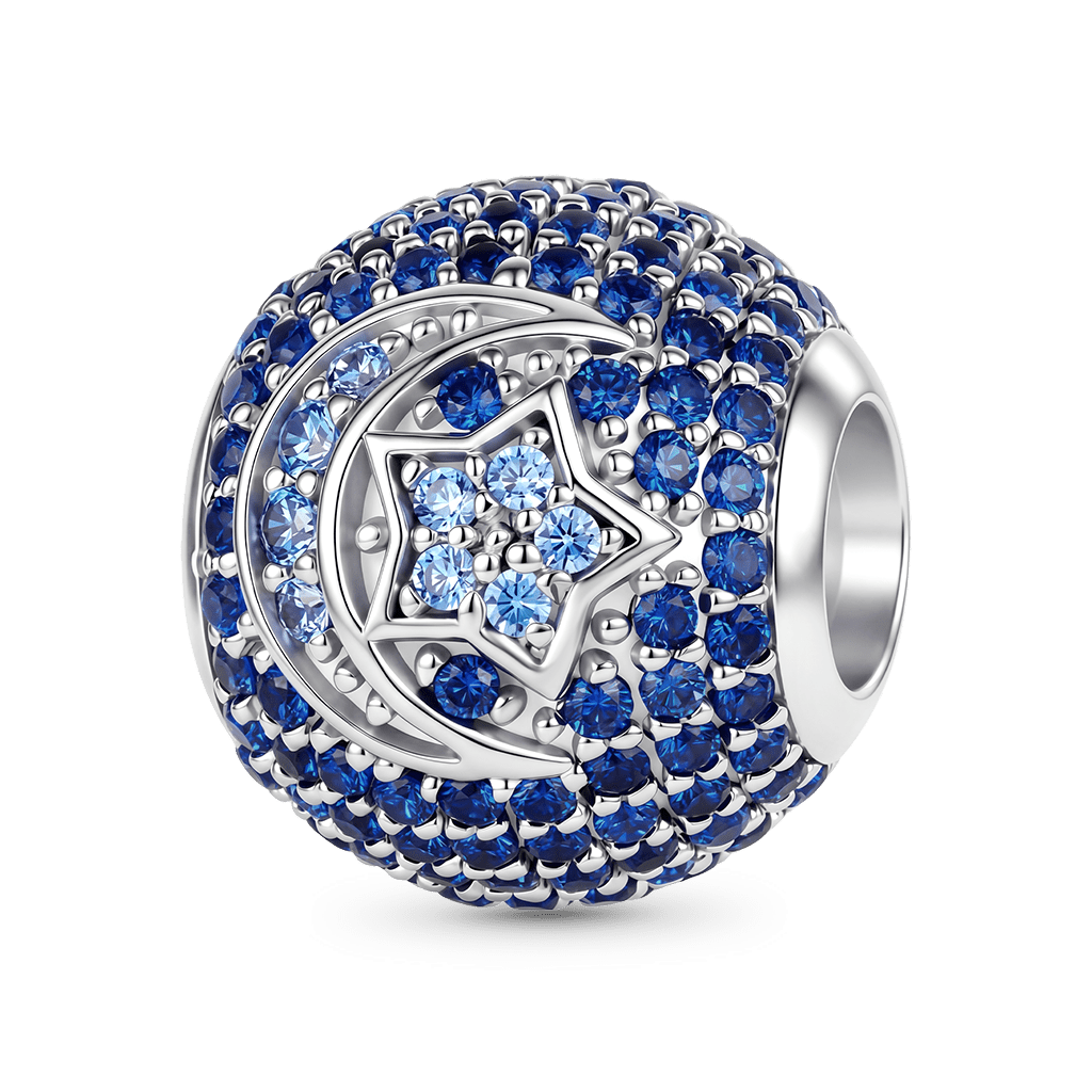 Gnoce  Moon & Star Charm Platinum-plated Silver Blend