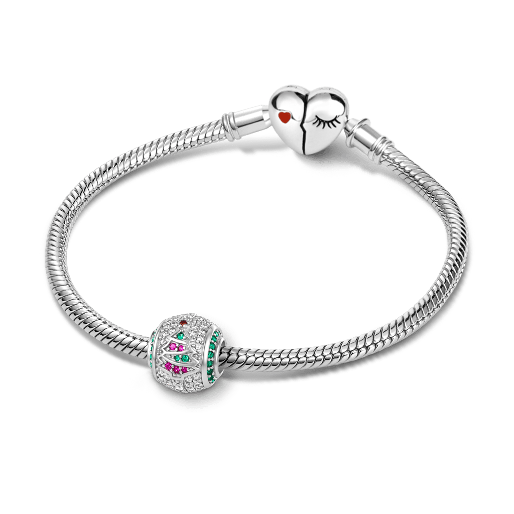 Gnoce  Christmas Tree Charm Platinum-plated Silver Blend