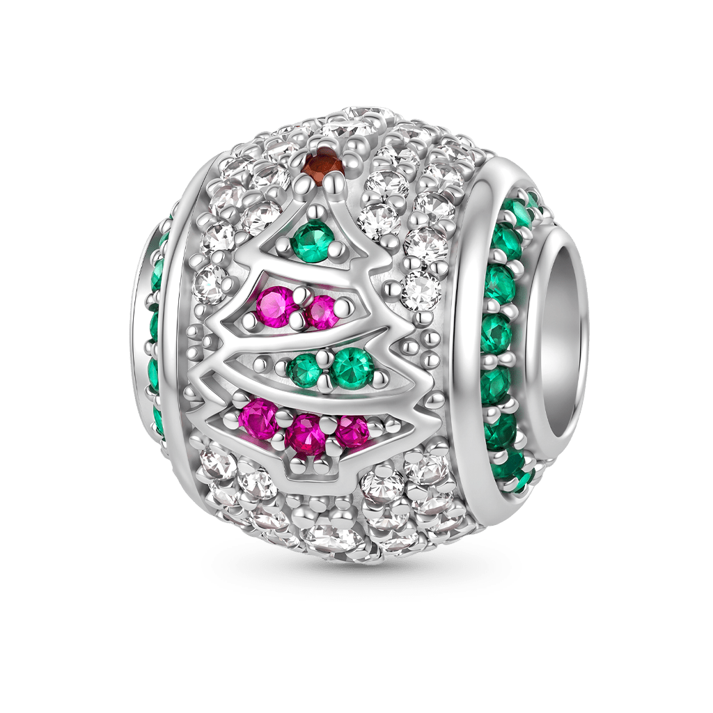 Gnoce  Christmas Tree Charm Platinum-plated Silver Blend