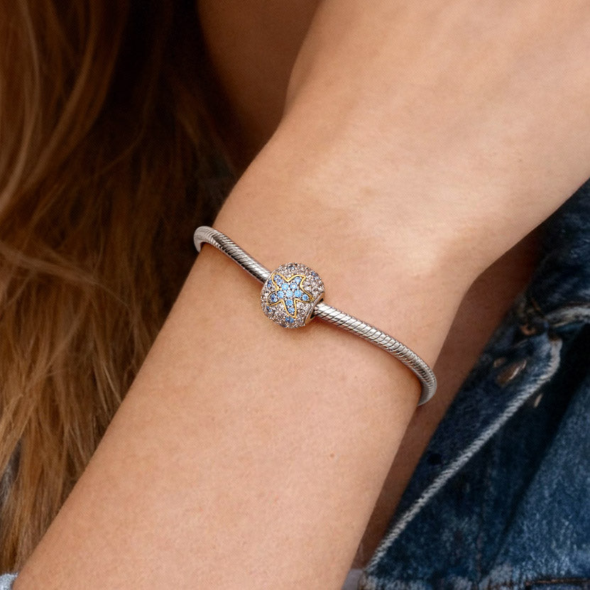 Gnoce  Starfish Charm Platinum-plated Silver Blend