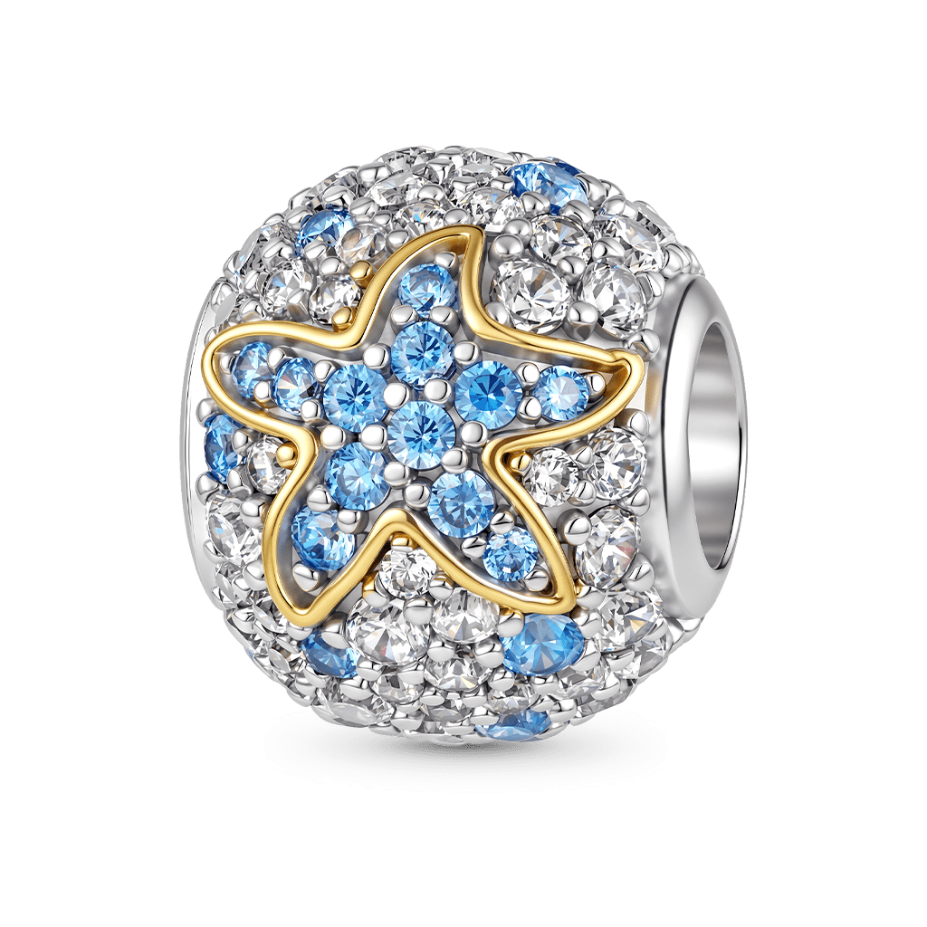 Gnoce  Starfish Charm Platinum-plated Silver Blend
