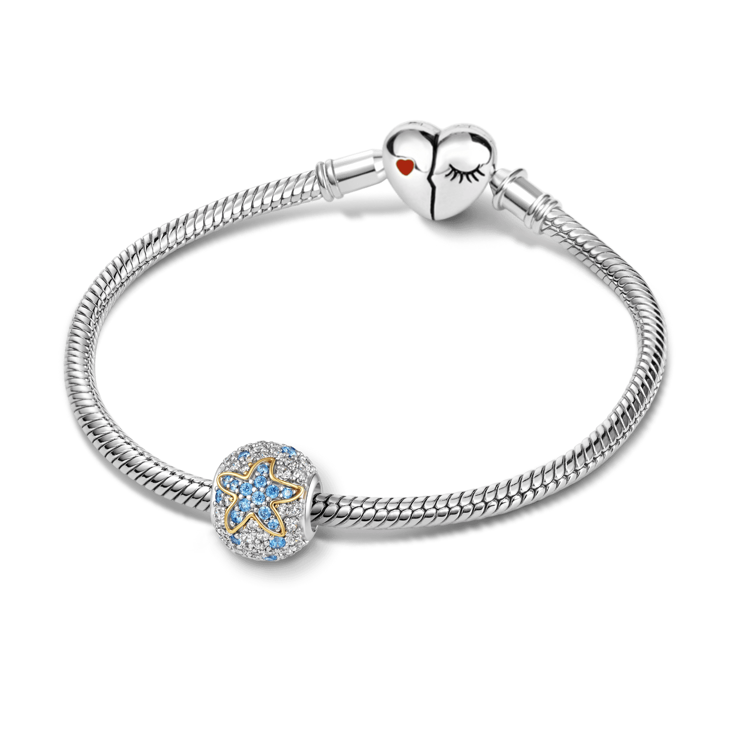 Gnoce  Starfish Charm Platinum-plated Silver Blend