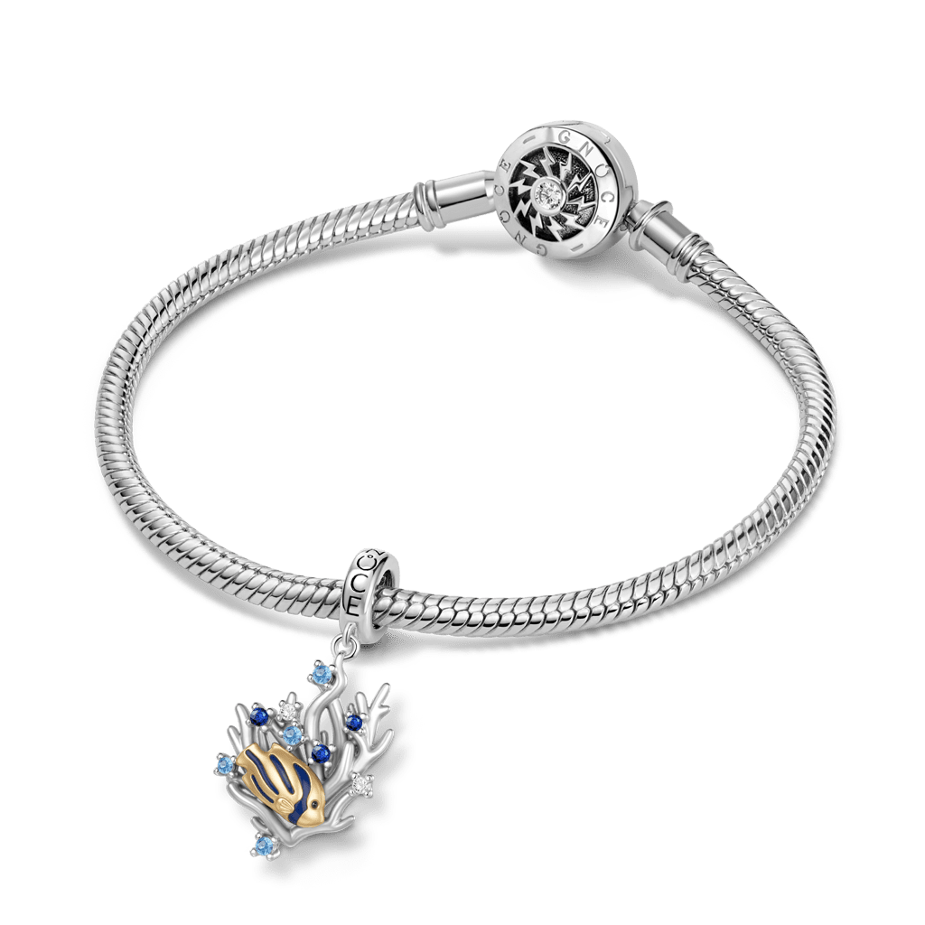 Gnoce  Coral Reef Fish Charm Platinum-plated Silver Blend