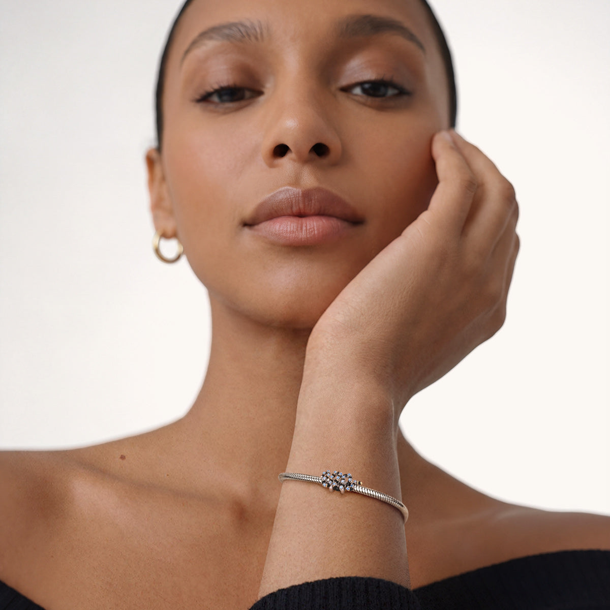 Gnoce  Sea Snake Charm Platinum-plated Silver Blend