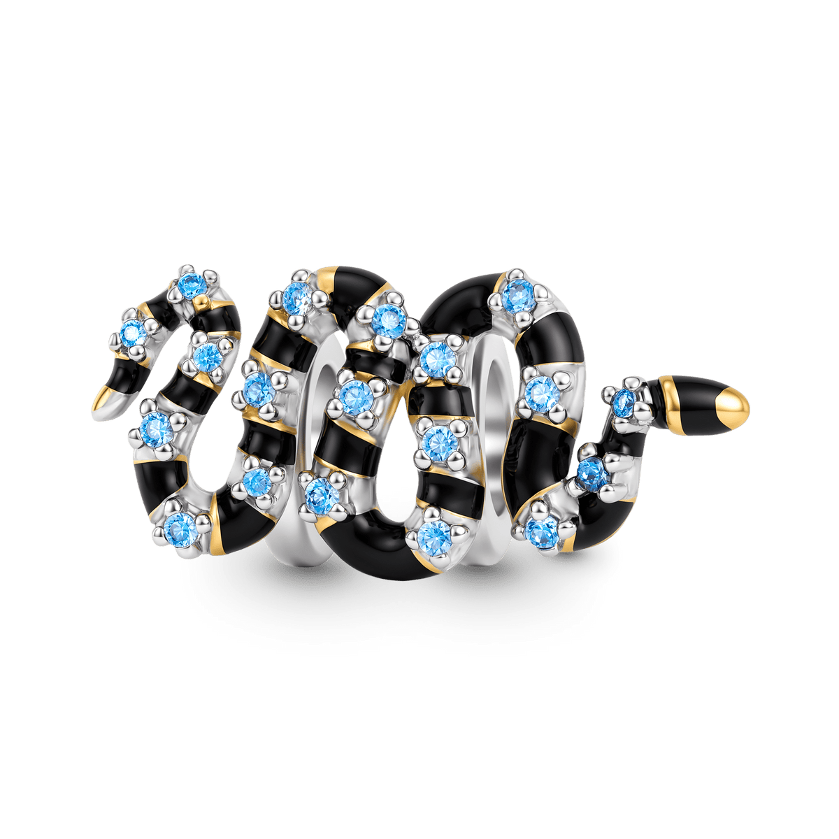 Gnoce  Sea Snake Charm Platinum-plated Silver Blend