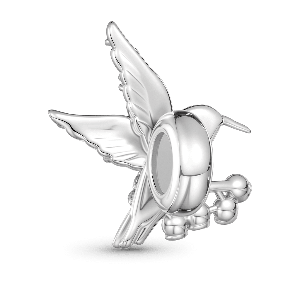 Gnoce  Hummingbird Charm Platinum-plated Silver Blend