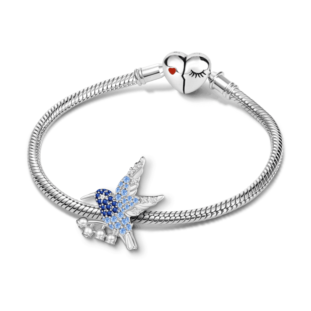 Gnoce  Hummingbird Charm Platinum-plated Silver Blend