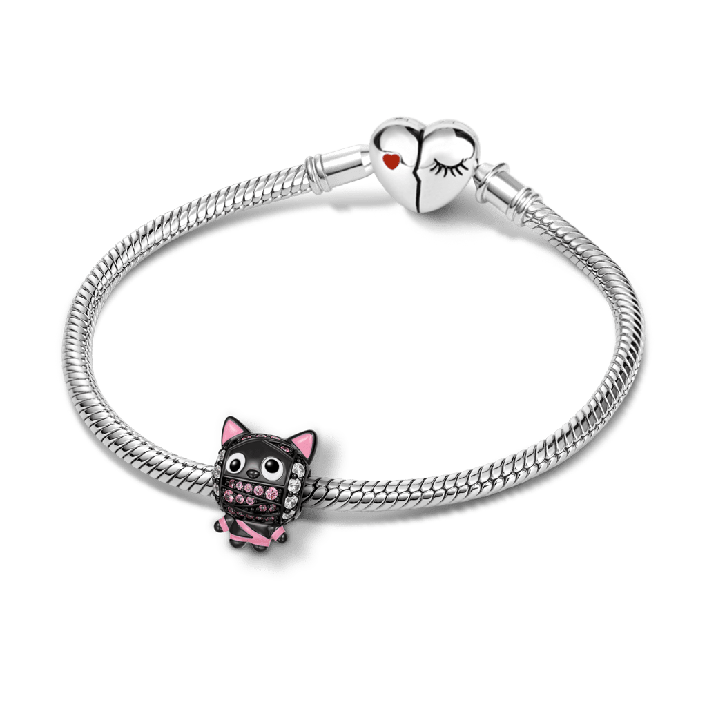 Gnoce  Cute Cat Mummy Charms Platinum-plated Silver Blend