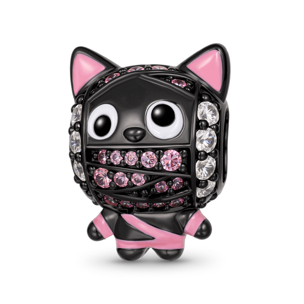 Gnoce  Cute Cat Mummy Charms Platinum-plated Silver Blend