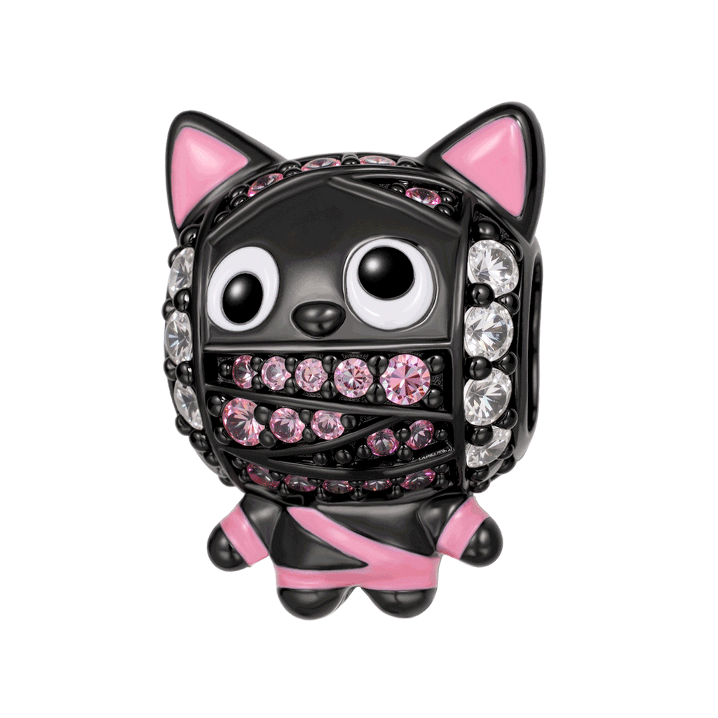 Gnoce  Cute Cat Mummy Charms Platinum-plated Silver Blend