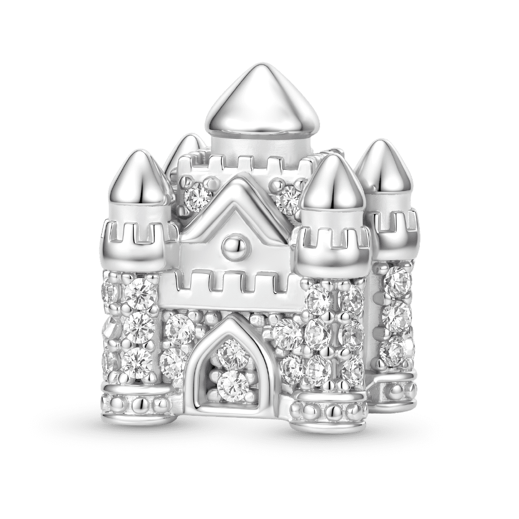 Gnoce  Castle Charm Platinum-plated Silver Blend