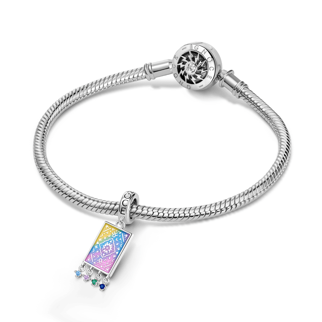 Gnoce  Persian Carpets Personalized Photo Charm Platinum-plated Silver Blend