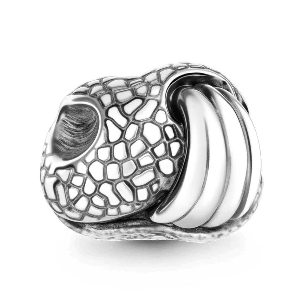 Gnoce  Engravable Nose Tongue Charm Platinum-plated Silver Blend