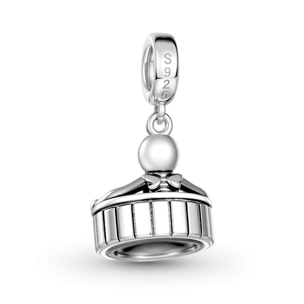 Gnoce  Skeleton In A Bath Charm Platinum-plated Silver Blend