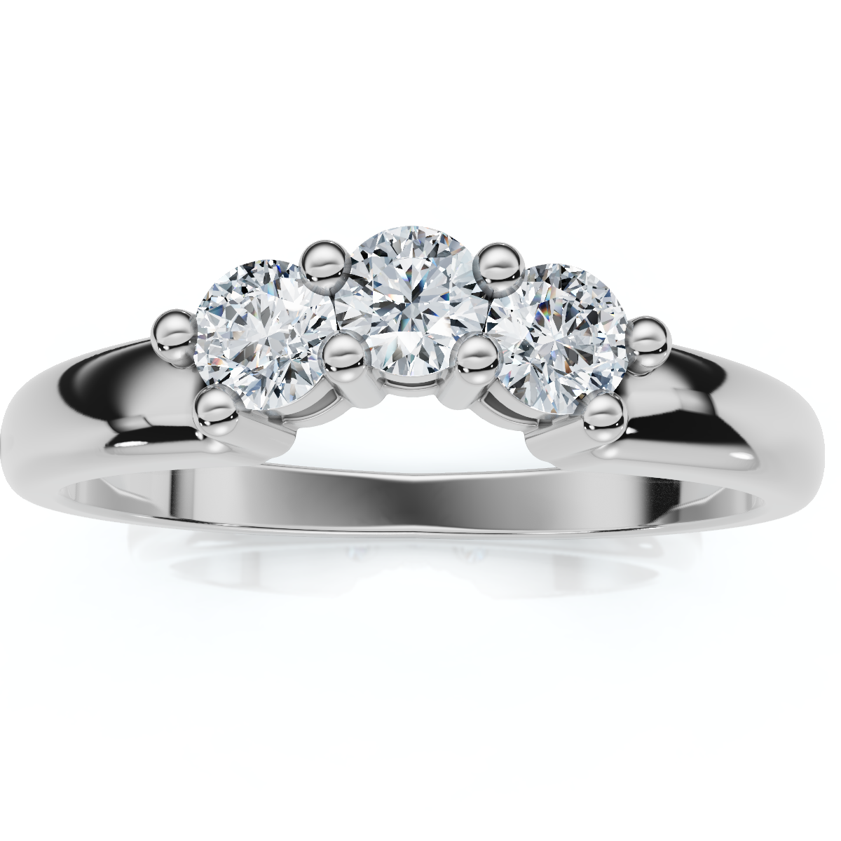Curved Women's Diamond Wedding Ring 14k Gold Lab Grown
