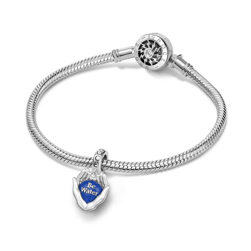 Gnoce  Cupping Water Charm Platinum-plated Silver Blend