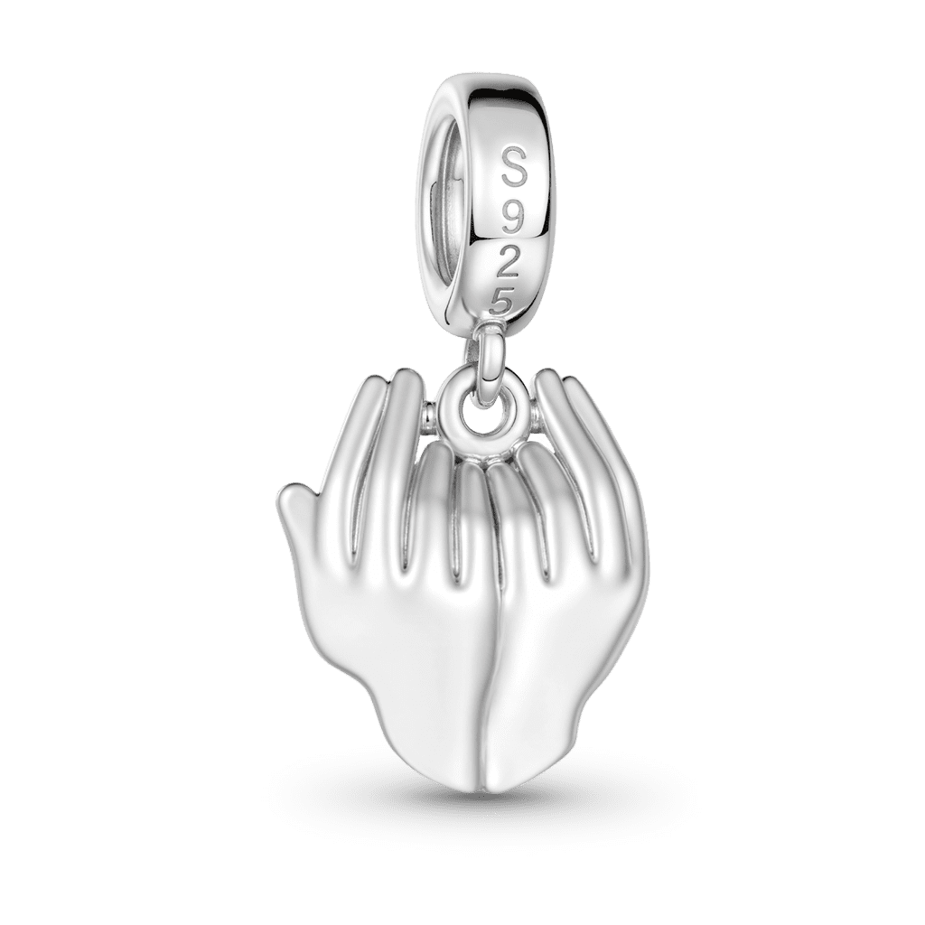Gnoce  Cupping Water Charm Platinum-plated Silver Blend