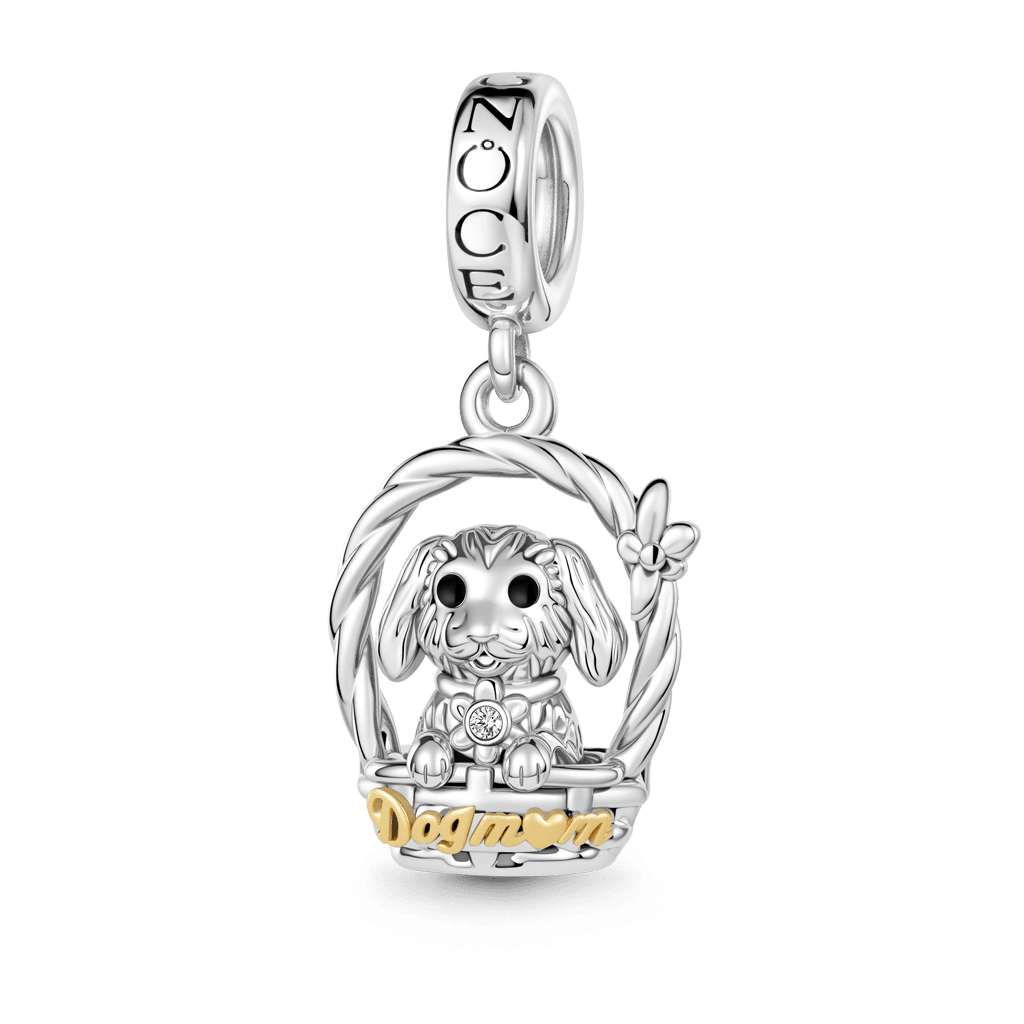 Gnoce  Dog Mother Charm Platinum-plated Silver Blend