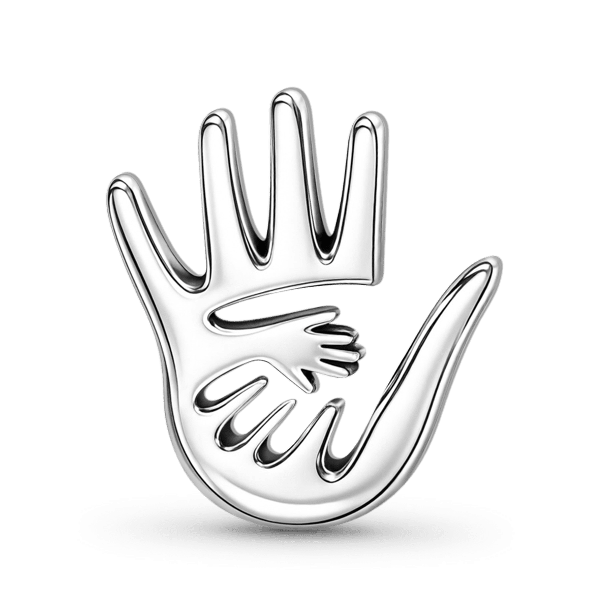 Gnoce  Hand In Hand Charm Platinum-plated Silver Blend
