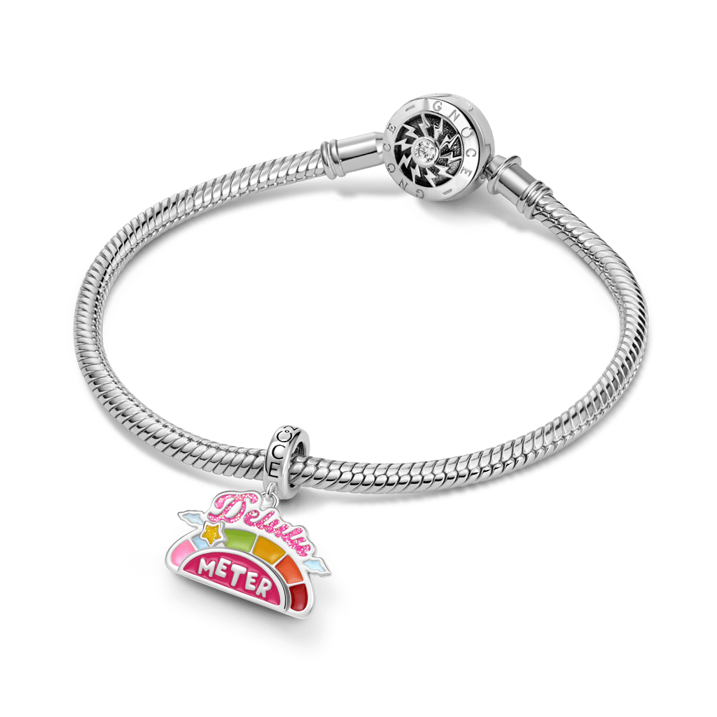 Gnoce  Delulu Meter Charm Platinum-plated Silver Blend