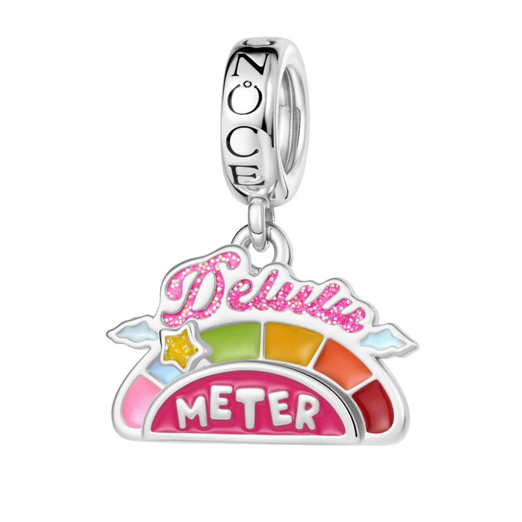 Gnoce  Delulu Meter Charm Platinum-plated Silver Blend