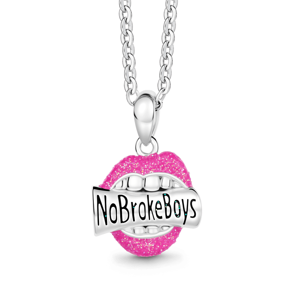 Gnoce  No Broke Boys Mouth Pendant Necklace Platinum-plated Silver Blend