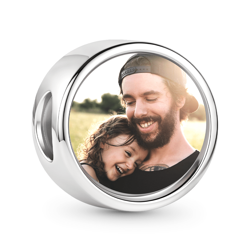 Gnoce  Personalized Photo Charm Platinum-plated Silver Blend