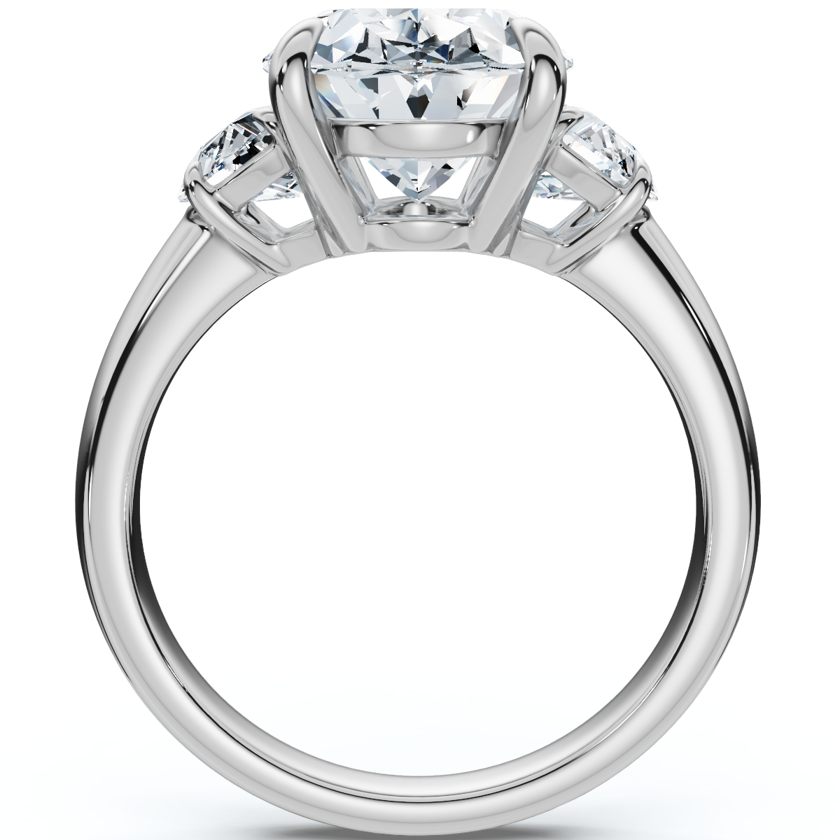 Certified Joanna 4 3/4Ct Oval & Half Moon Diamond Engagement 14k Gold Lab Grown