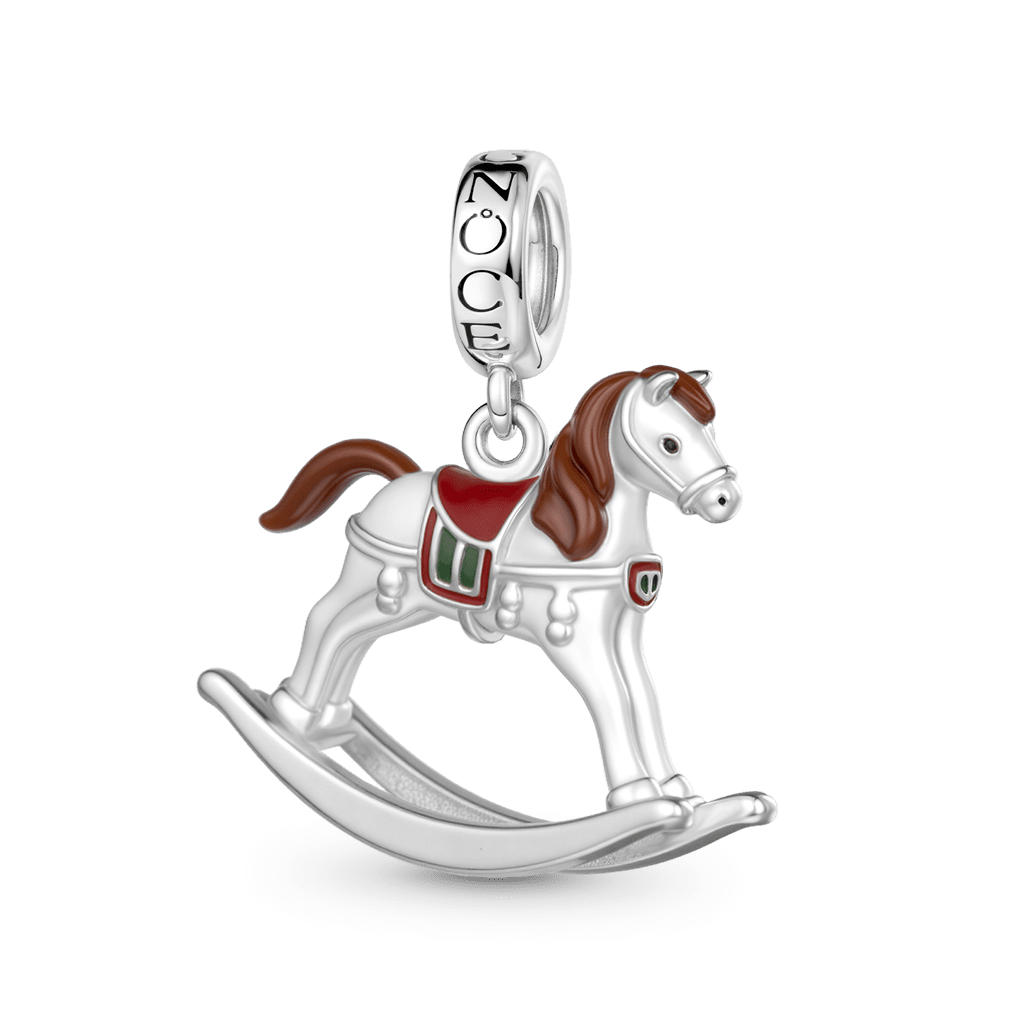 Gnoce  Rocking Horse Charm Platinum-plated Silver Blend