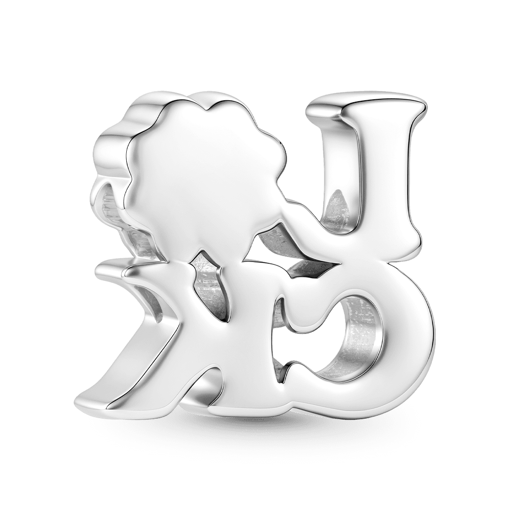 Gnoce  Luck Four-leaf Clover Charm Platinum-plated Silver Blend