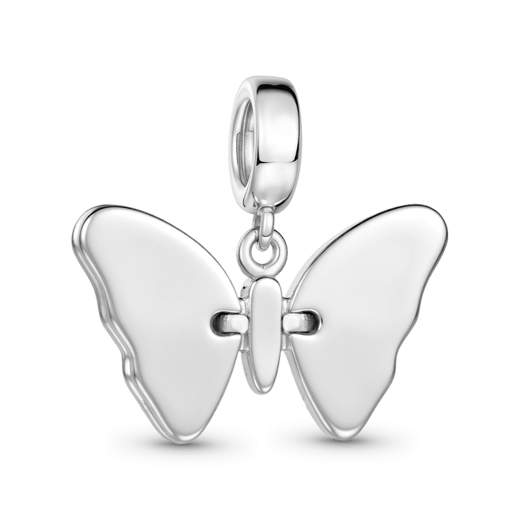 Gnoce  Butterfly Charm Platinum-plated Silver Blend