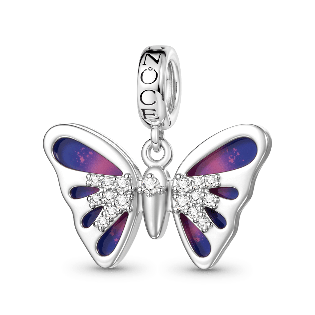Gnoce  Butterfly Charm Platinum-plated Silver Blend