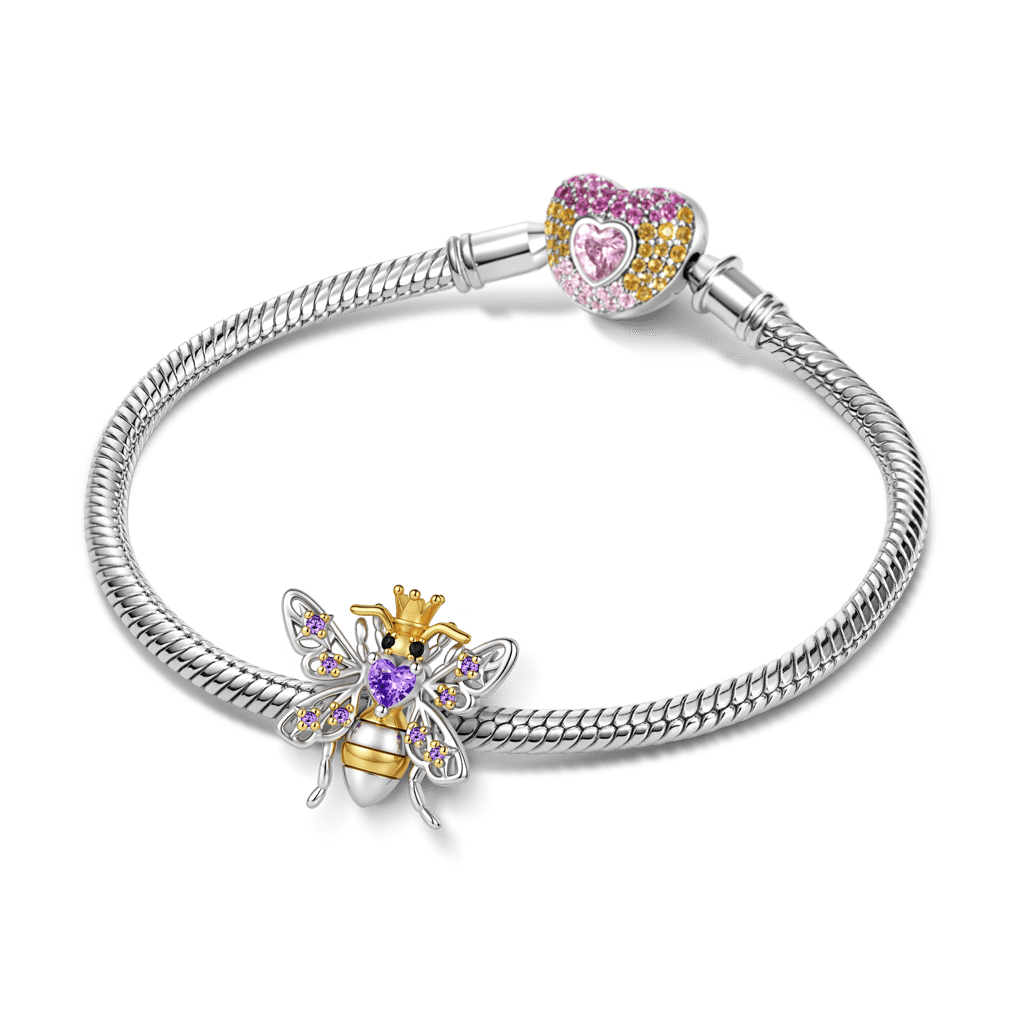 Gnoce  Bee Charm Platinum-plated Silver Blend