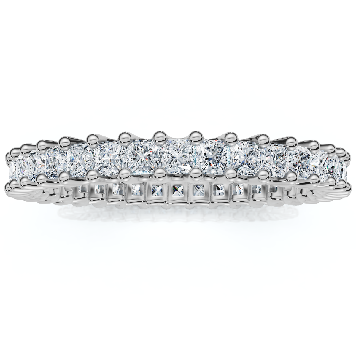 1Ct Princess Cut Diamond Eternity Stackable Wedding Ring 14k Gold Lab Grown
