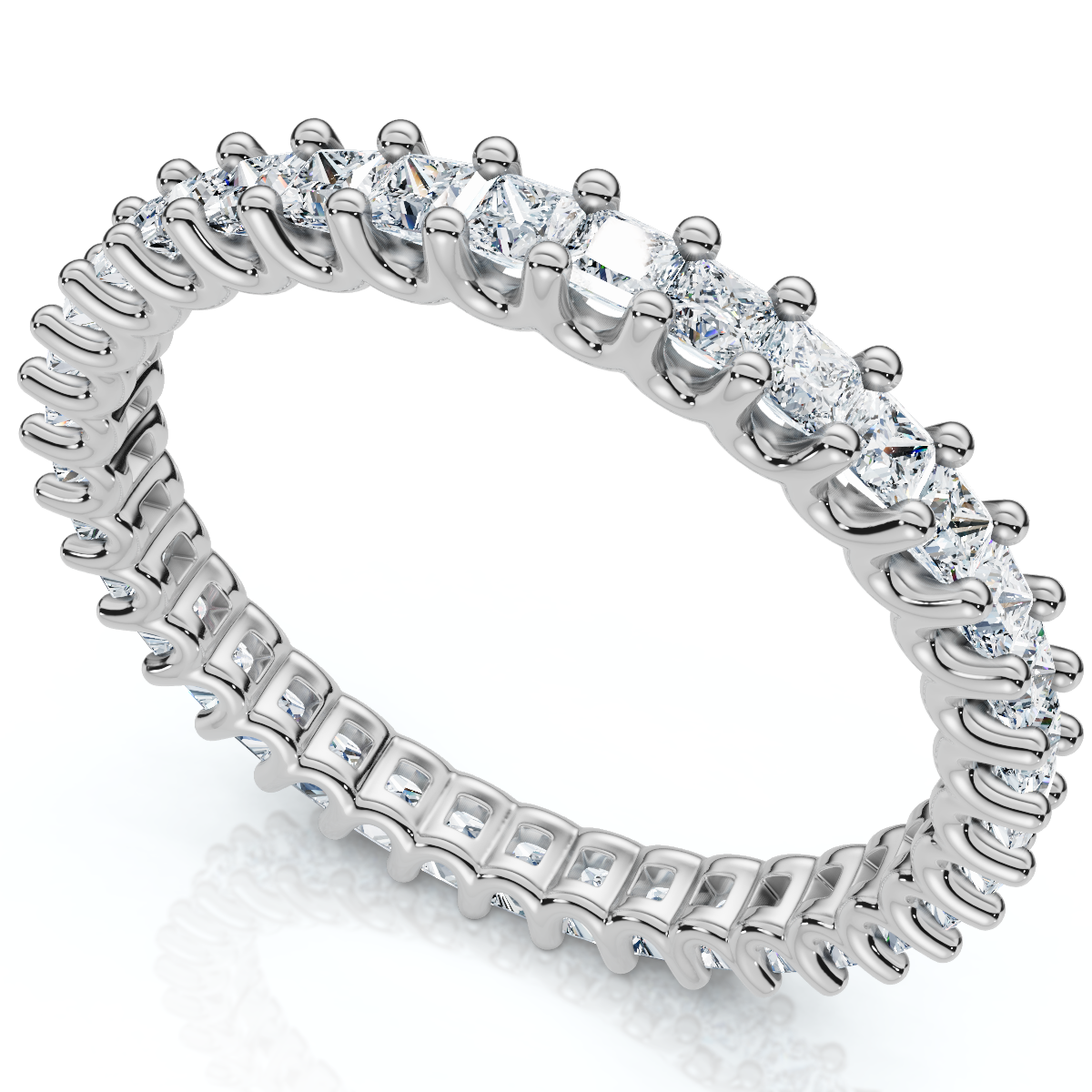 1Ct Princess Cut Diamond Eternity Stackable Wedding Ring 14k Gold Lab Grown