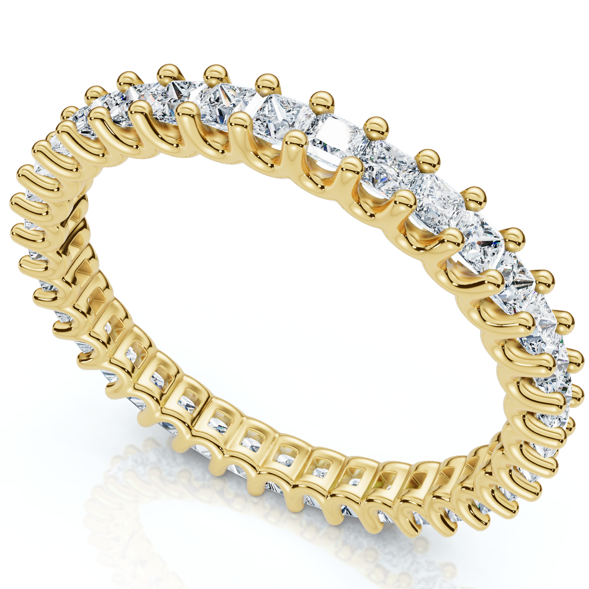 1Ct Princess Cut Diamond Eternity Stackable Wedding Ring 14k Gold Lab Grown