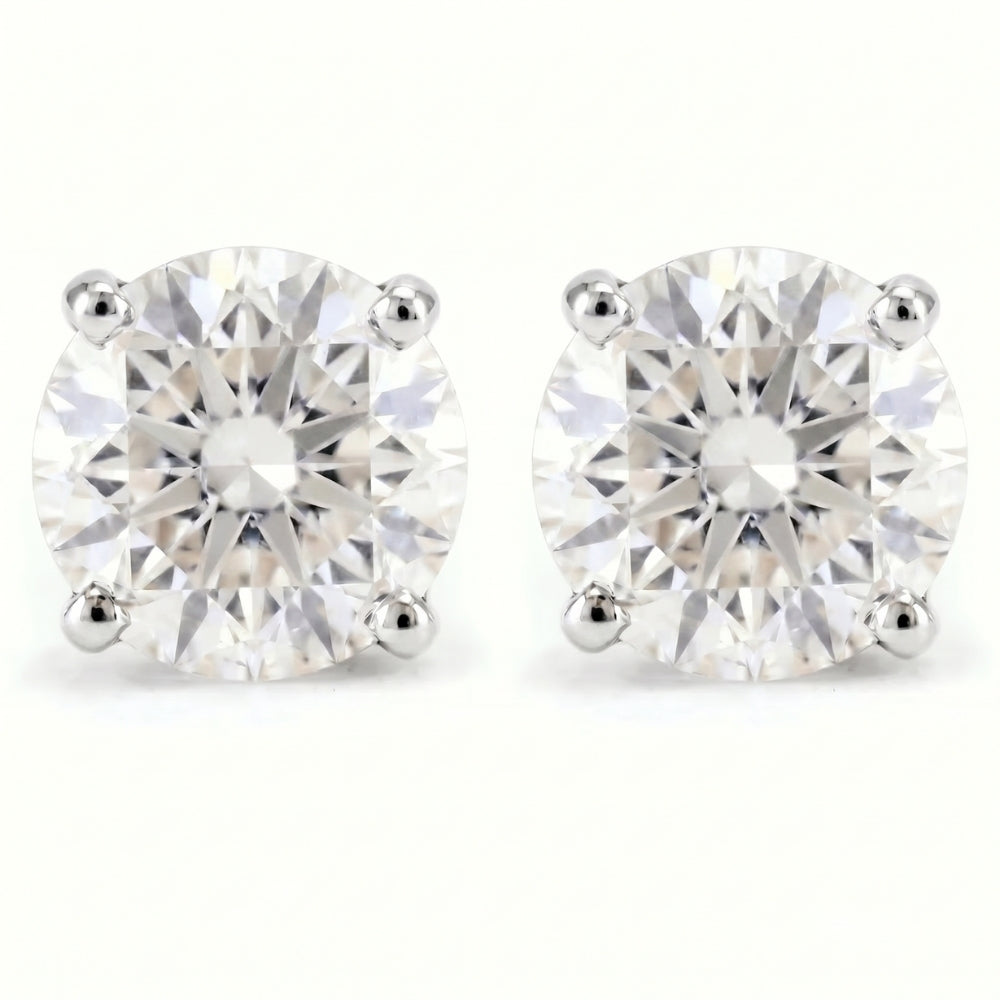 Round Four Prong Natural Diamond Studs 14k Gold