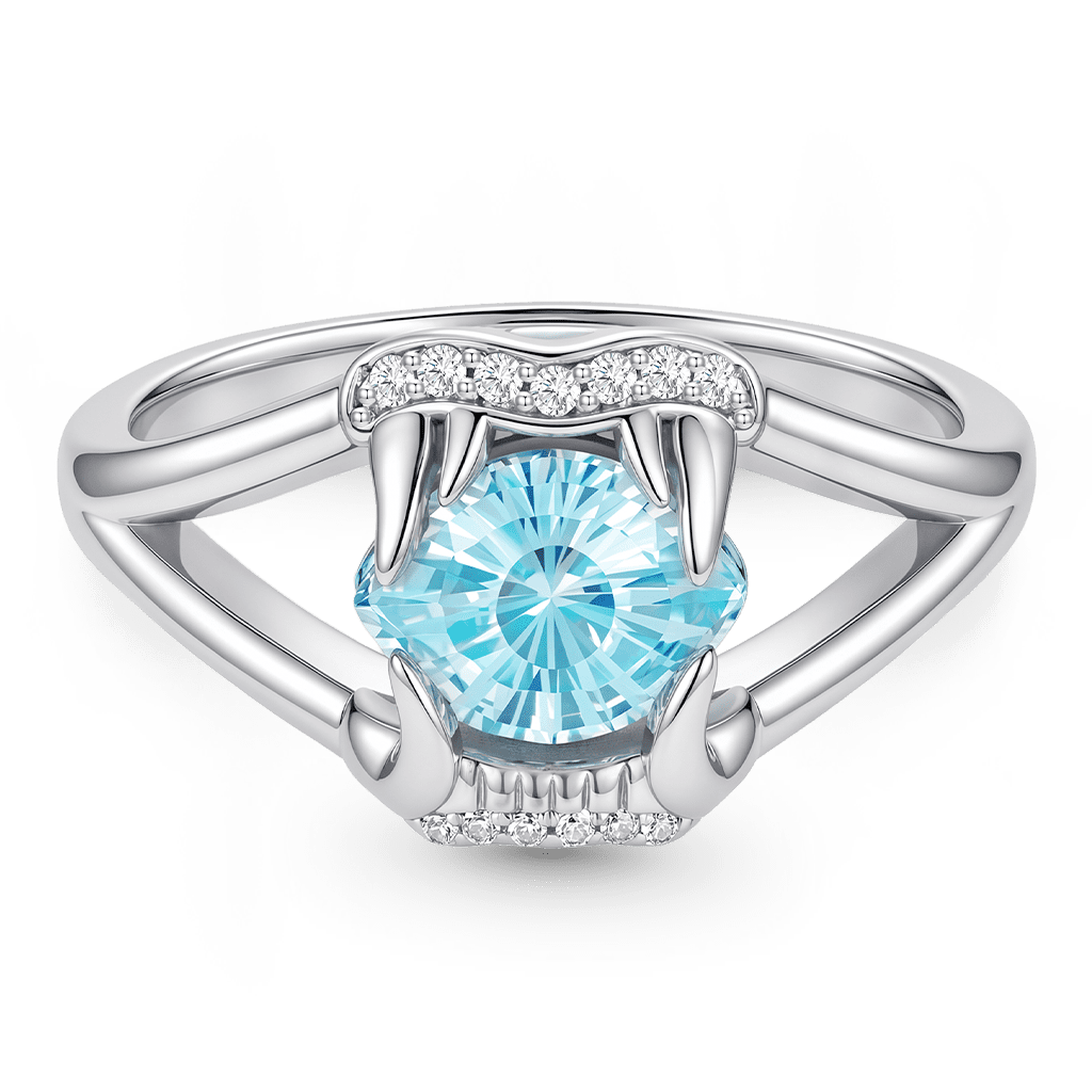 Gnoce  Fangs Marquise-Cut Engagement Ring Platinum-plated Silver Blend