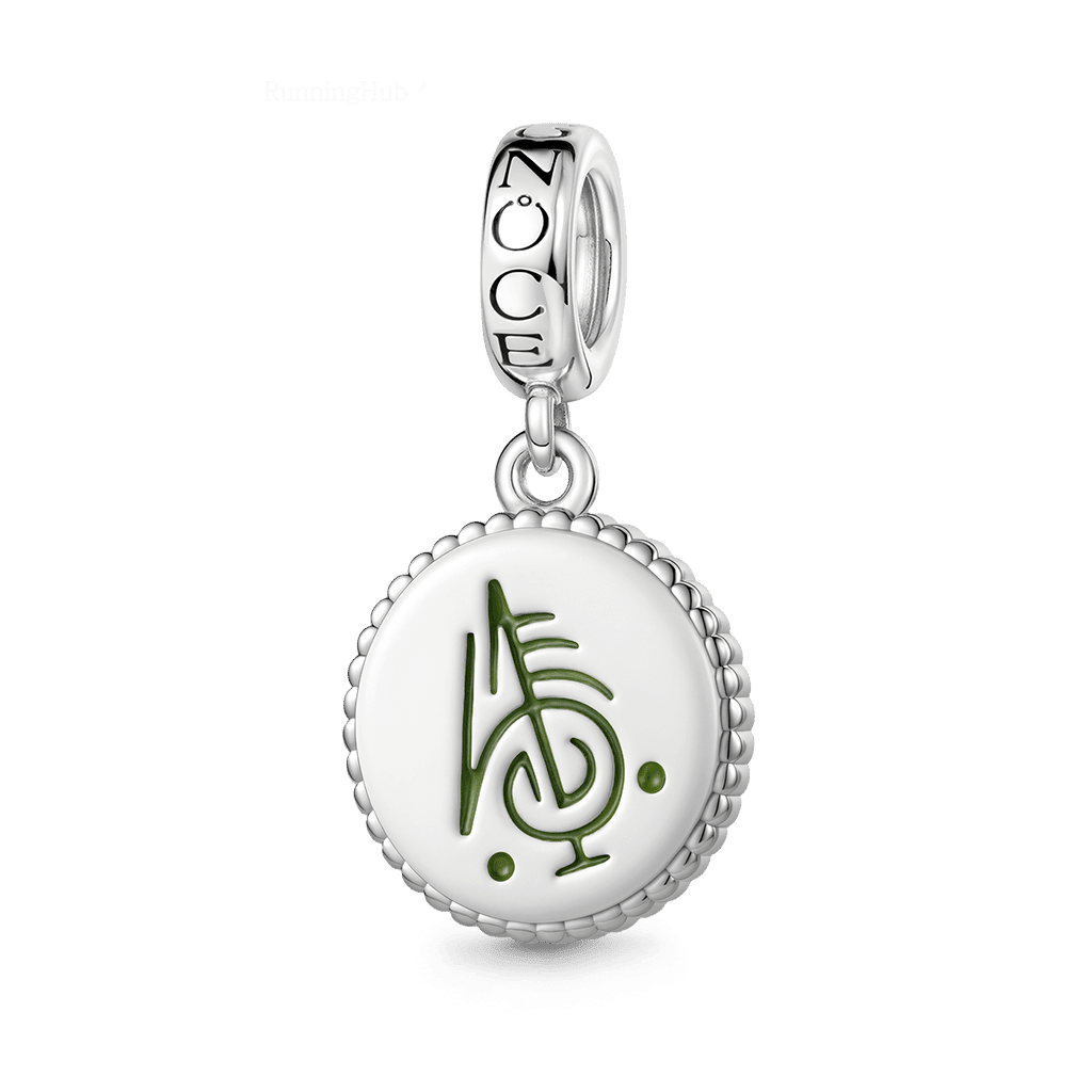 Gnoce  Witch Runes Engravable Charm Platinum-plated Silver Blend