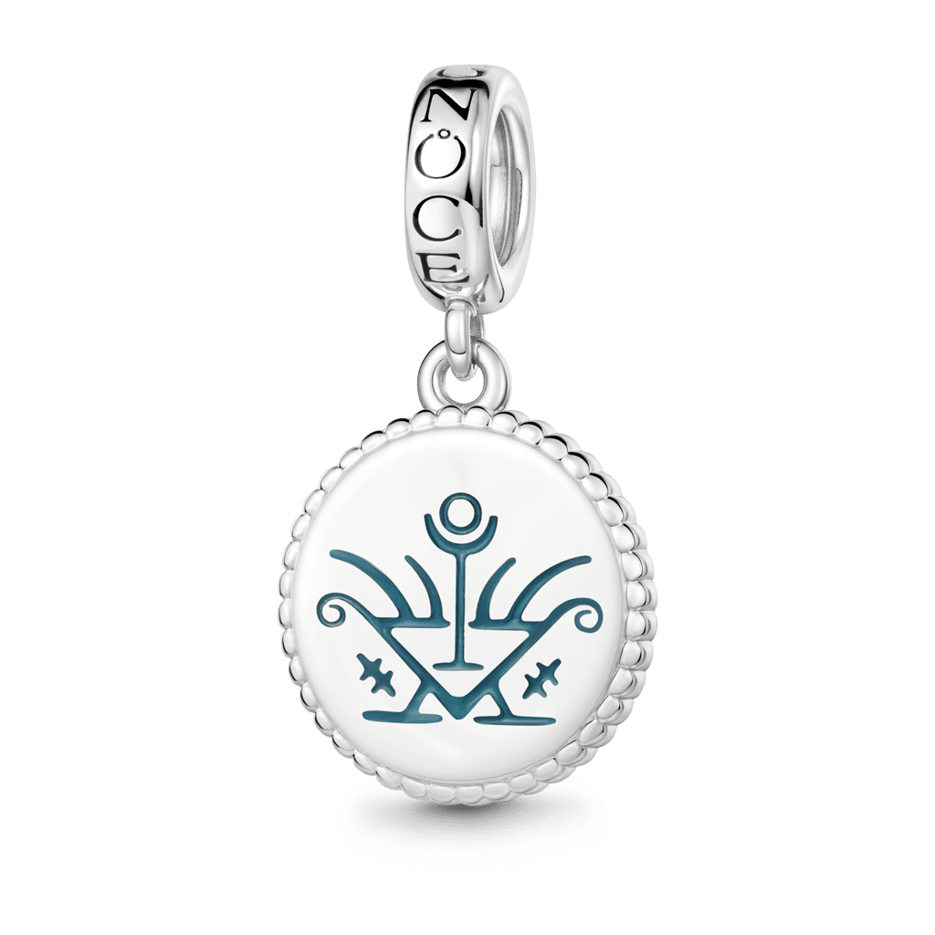 Gnoce  Witch Runes Engravable Charm Platinum-plated Silver Blend