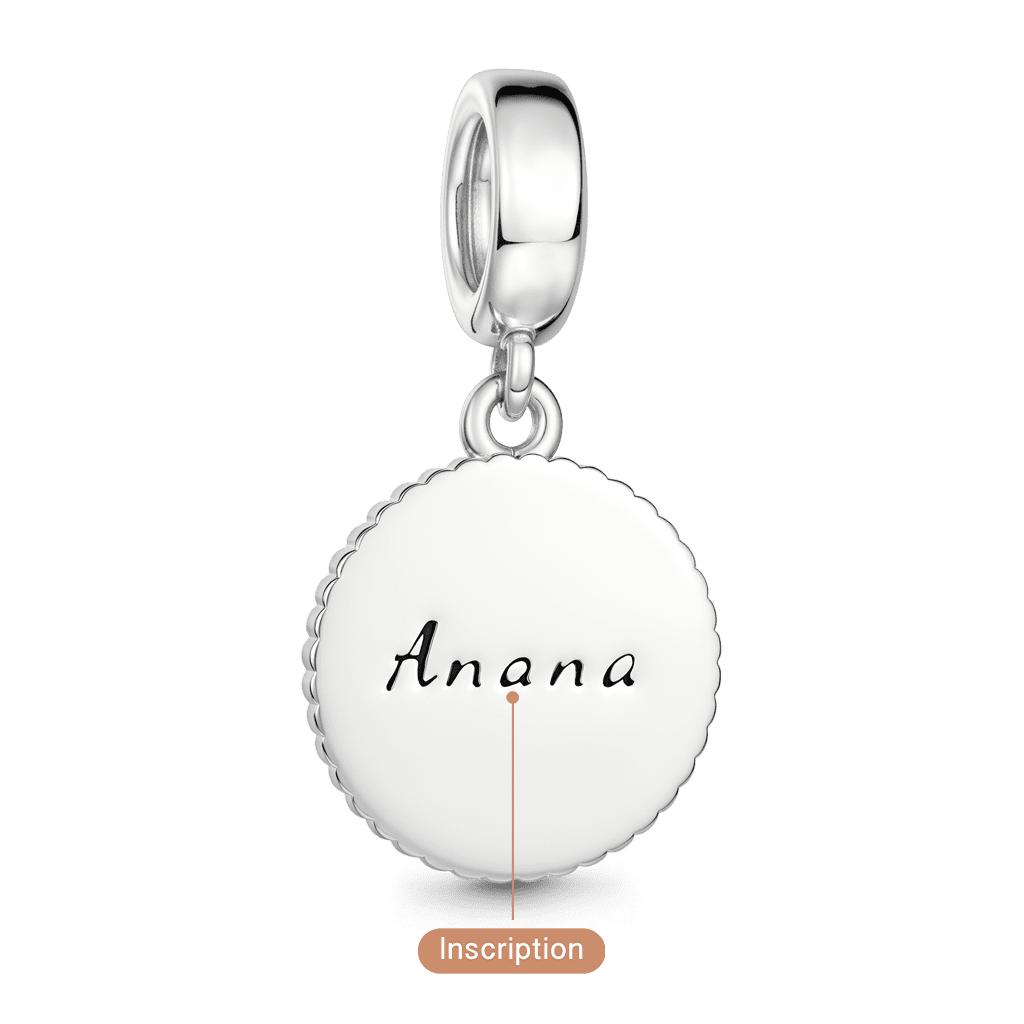 Gnoce  Witch Runes Engravable Charm Platinum-plated Silver Blend