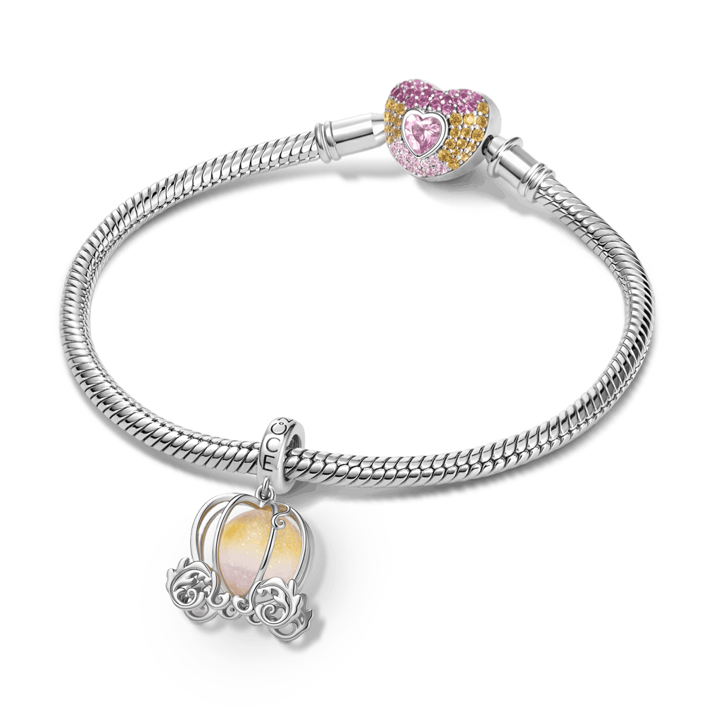 Gnoce  Pumpkin Carriage Charm Platinum-plated Silver Blend