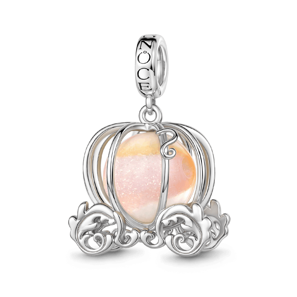Gnoce  Pumpkin Carriage Charm Platinum-plated Silver Blend