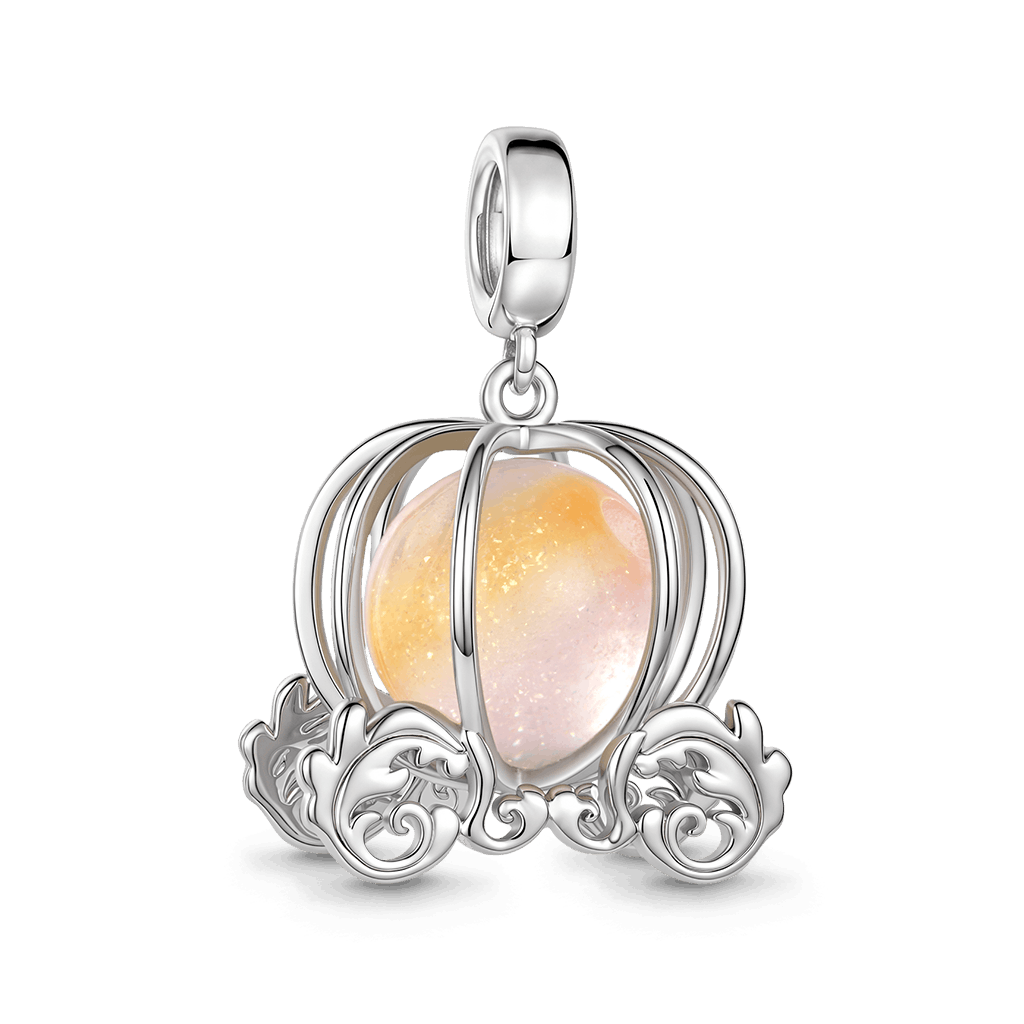 Gnoce  Pumpkin Carriage Charm Platinum-plated Silver Blend
