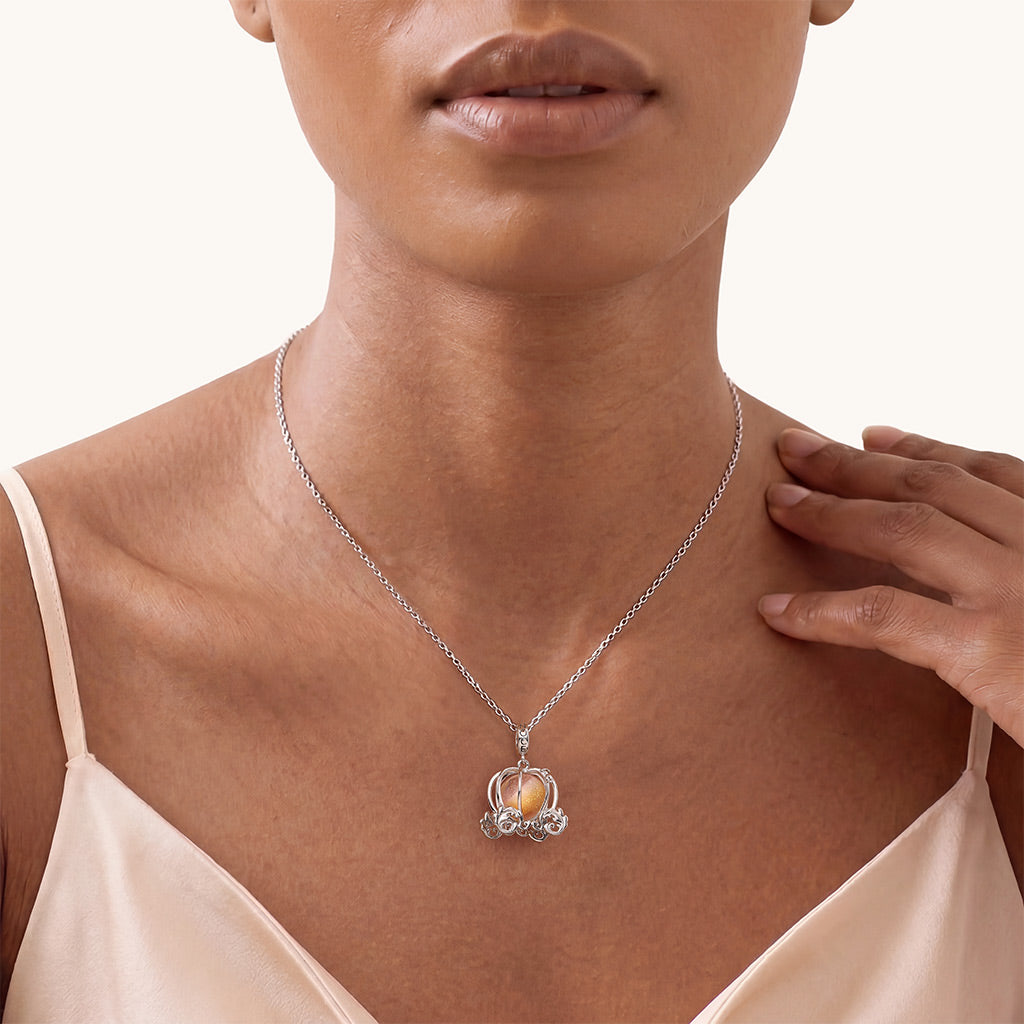 Gnoce  Pumpkin Carriage Charm Platinum-plated Silver Blend