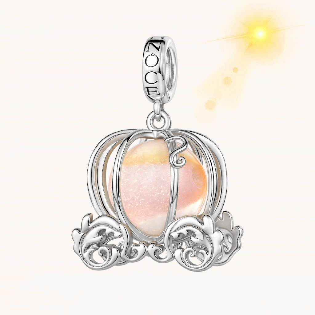Gnoce  Pumpkin Carriage Charm Platinum-plated Silver Blend