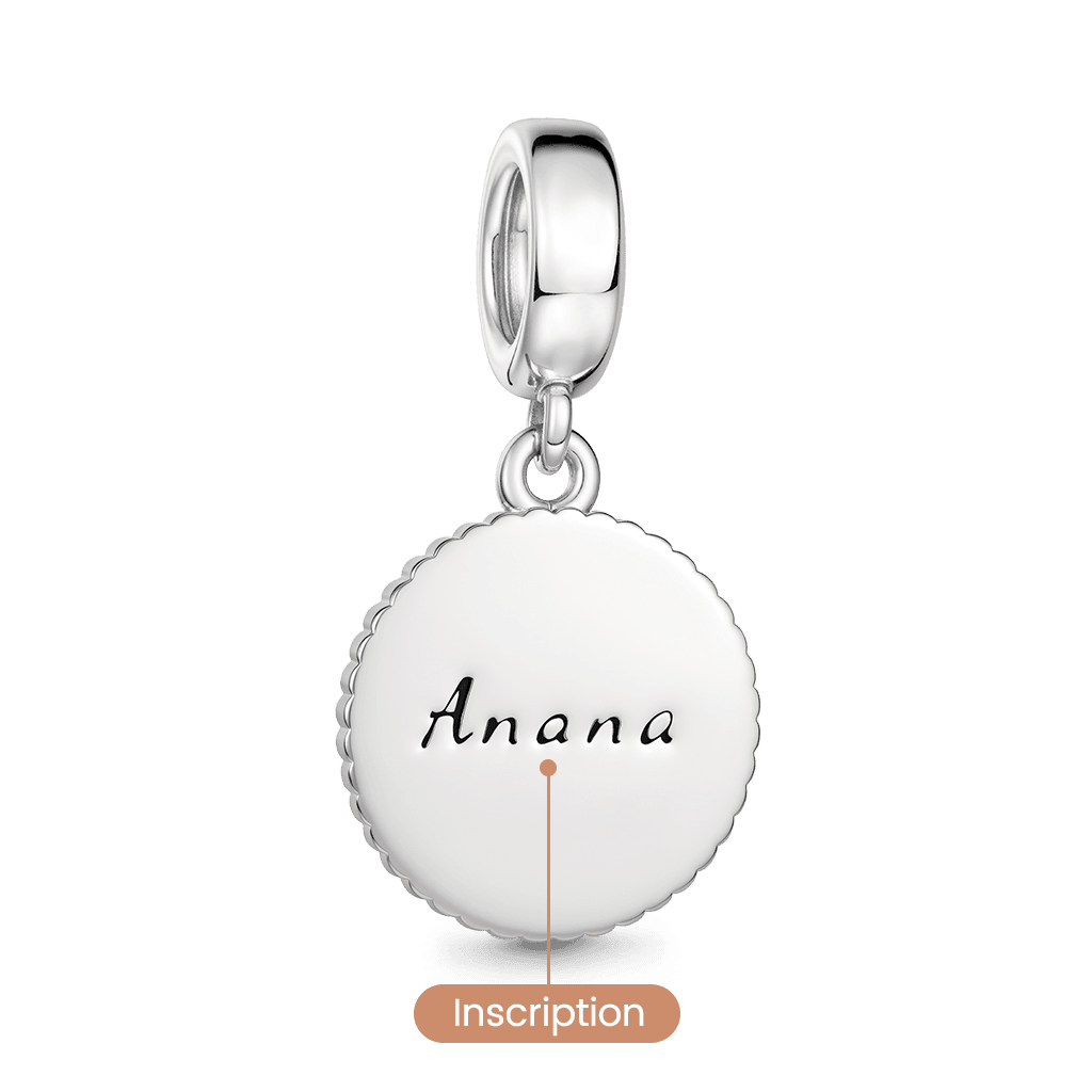 Gnoce  Witch Runes Engravable Charm Platinum-plated Silver Blend